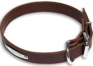 Leather collar with name tag - id tag - c456-Dog Supplies
