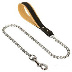 Reliable leather-steel dog leash