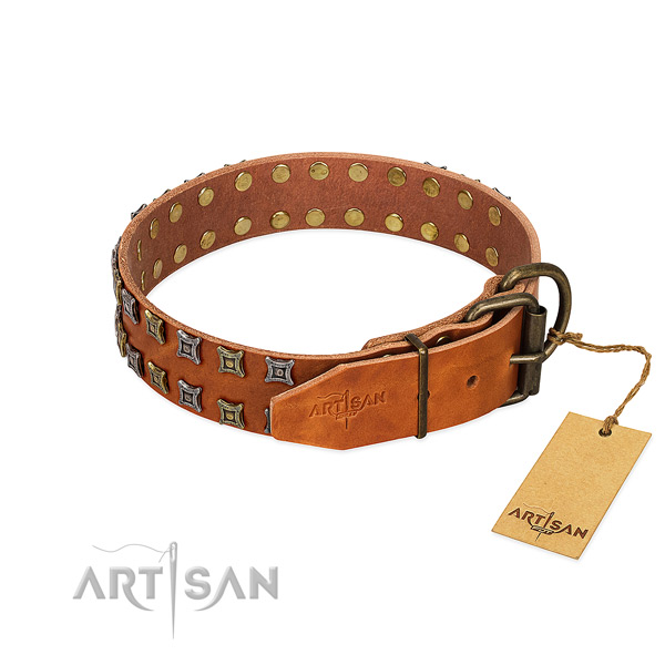 High quality leather dog collar crafted for your doggie
