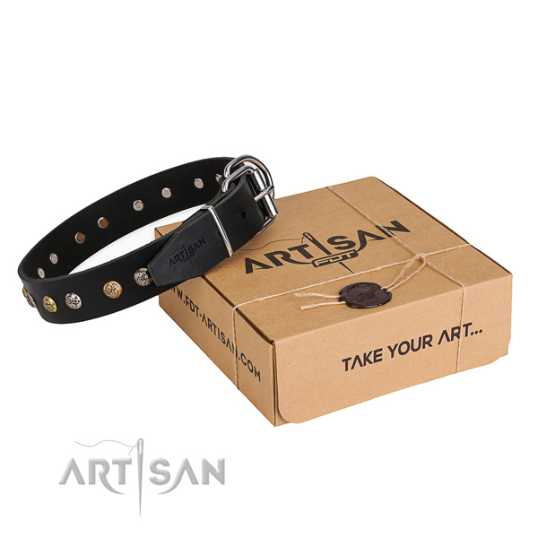 Best quality leather dog collar handmade for comfy wearing