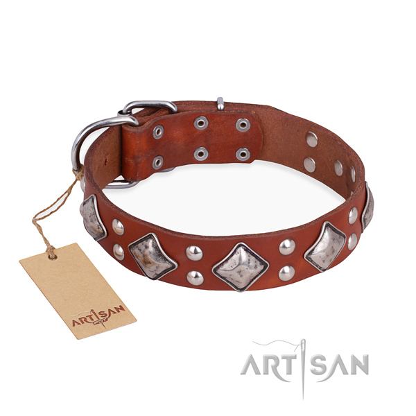 Handy use significant dog collar with corrosion proof buckle