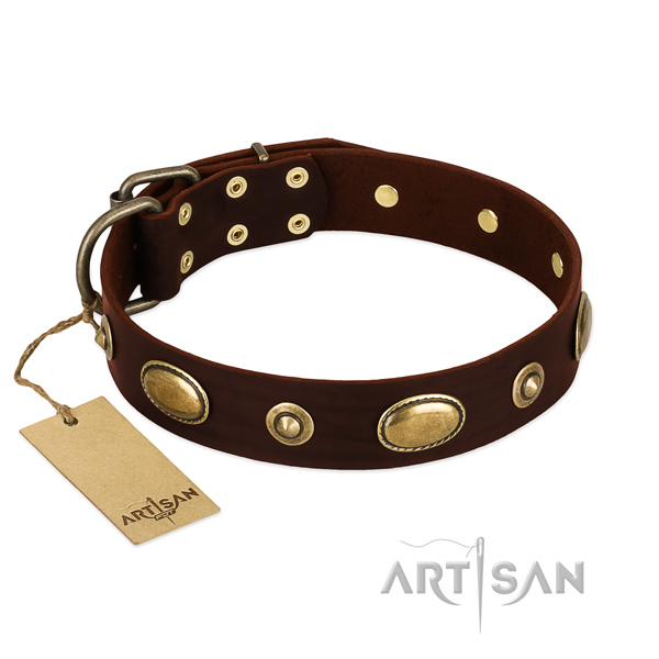 Handcrafted genuine leather collar for your pet