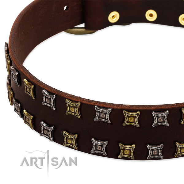 Best quality full grain genuine leather dog collar for your attractive doggie
