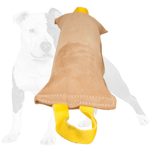 Leather dog bite tug for grown-up dogs